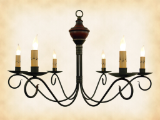 Washington Wrought Iron Chandelier with Wooden top
