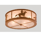 Cowboy and Steer Flushmount Ceiling Light 22''
