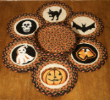 Halloween Trivets in Basket 7 Piece Set
