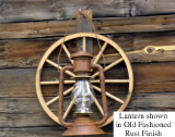 Wagon Wheel Lantern Sconce for Indoor/Outdoor use