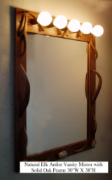 Natural Elk Antler Vanity Mirror