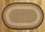 Braided Rug Oval Chocolate Natural