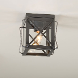 Rustic Ceiling Light with Crossbars in Country Tin