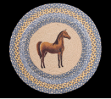 Braided Rug Round Horse