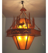 Moose in Forest Extra Large Pendant Light
