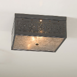 Square Ceiling Light with Chisel Design-Country Tin Finish
