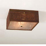 Square Ceiling Light with Chisel Design Rustic Tin Finish