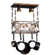 Whispering Pines Pot Rack and Light