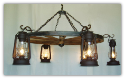 Wagon Wheel Indoor/Outdoor Chandelier Horizontal Hanging Lanterns