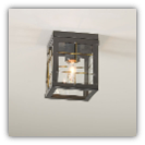 Ceiling Light with Brass Bars Country Tin Finish