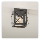 Rustic Ceiling Light with Crossbars in Country Tin