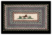 Braided Rug Horse in Pine Trees Rectangle
