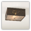 Square Ceiling Light with Chisel Design in Blackened Tin