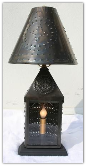 Old Time Pierced Tin Table Lamp