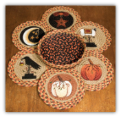 Autumn Trivets in Basket 7 Piece Set