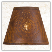 Fireside Pierced Tin Lamp Shade- Chisel Design