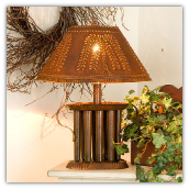 Candle Mold Lamp with Willow Tin Shade