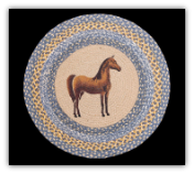 Horse Round Braided Rug