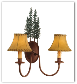 Pine Tree 2 Light Wall Sconce with Shades